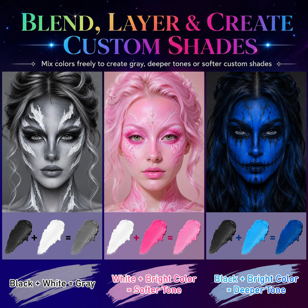 UCANBE Athena Basic Face Body Paint Palette 12 Colors Oil-Based SFX Kit