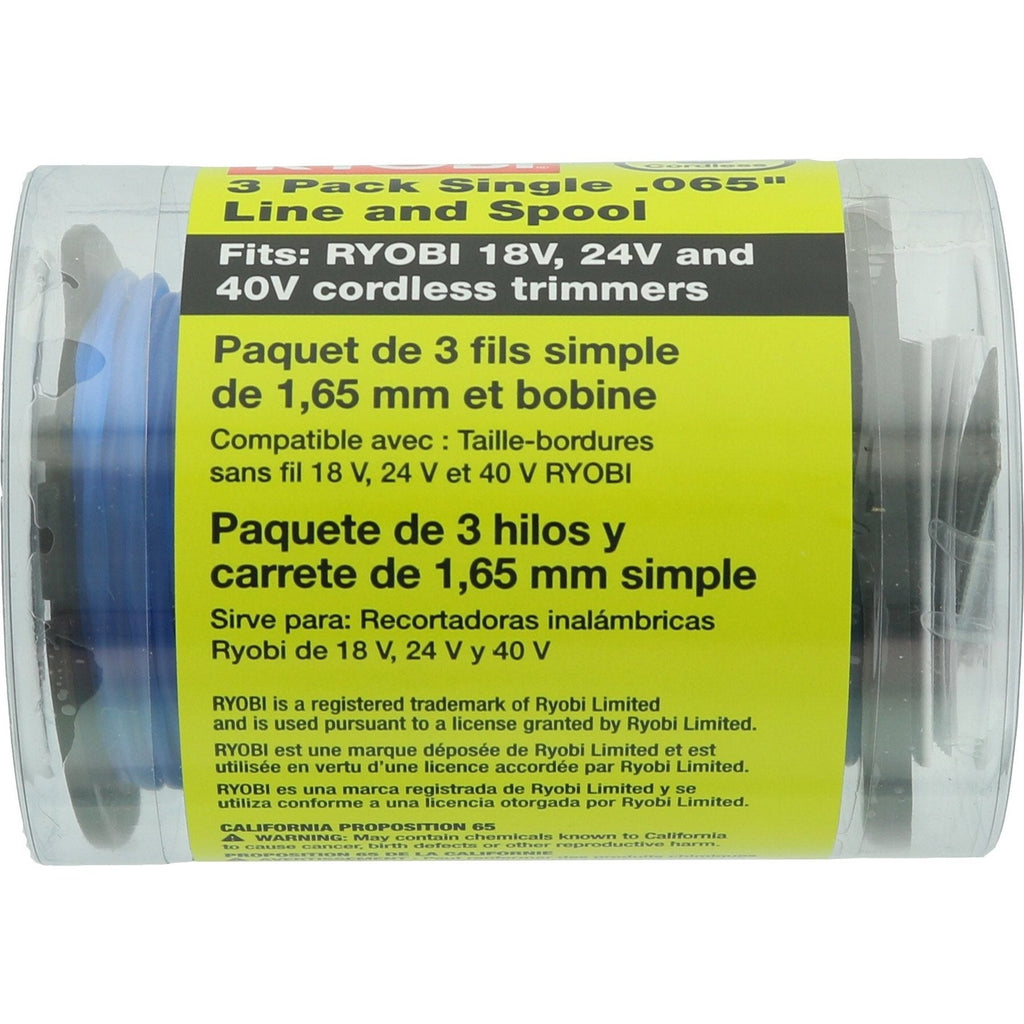 Ryobi One+ AC14RL3A OEM .065 Line and Spool Replacement for Ryobi 18v, 24v, and 40v Cordless Trimmers (3 Pack)