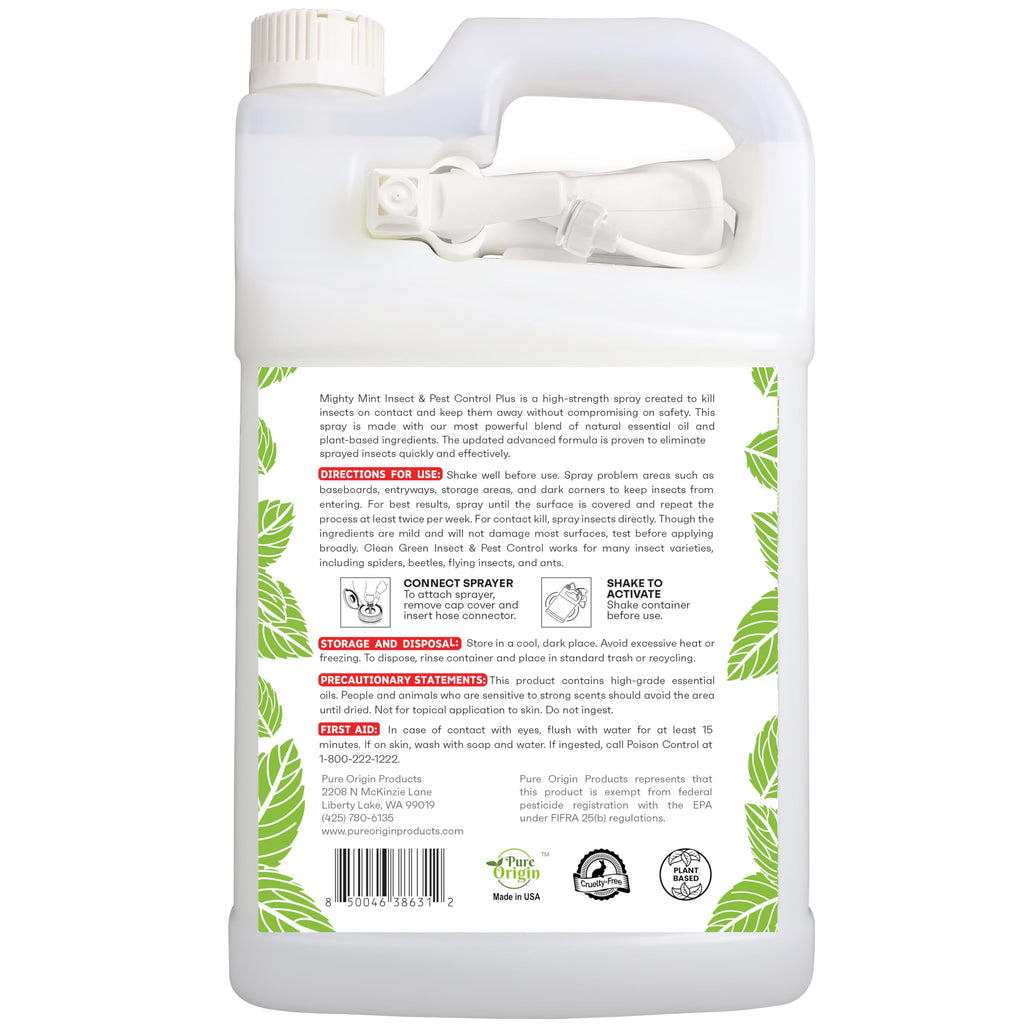 Mighty Mint Peppermint Oil Insect Repellent Plus Spray, 1 Gallon (128 oz)