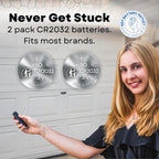 Garage Door Opener Battery - 2 Pack CR2032 Button Lithium 3V Packaging May Vary Replacement Power for Major Remotes, Keypads, Sensors