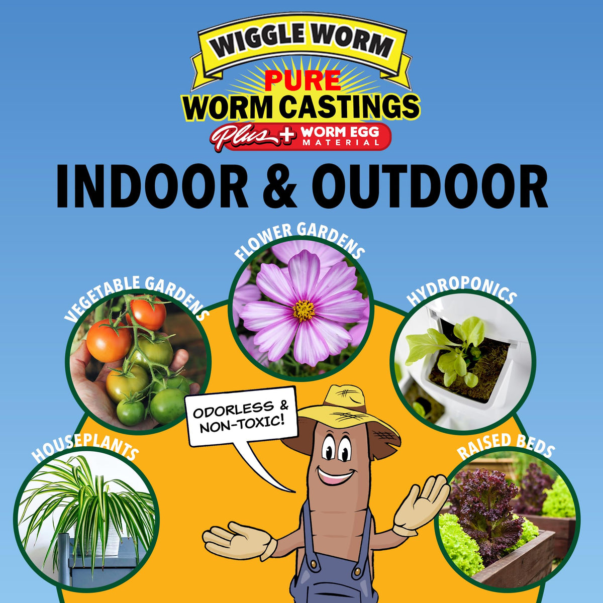 Wiggle Worm 100% Pure Worm Castings Plus Worm Egg Material, 40lb