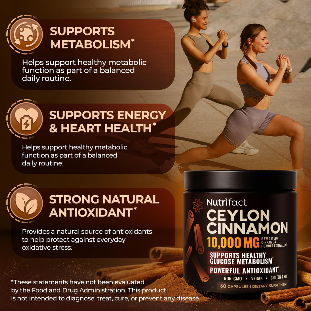 Ceylon Cinnamon Capsules 500mg, Vegan Cinnamon Supplements – 60 Caps
