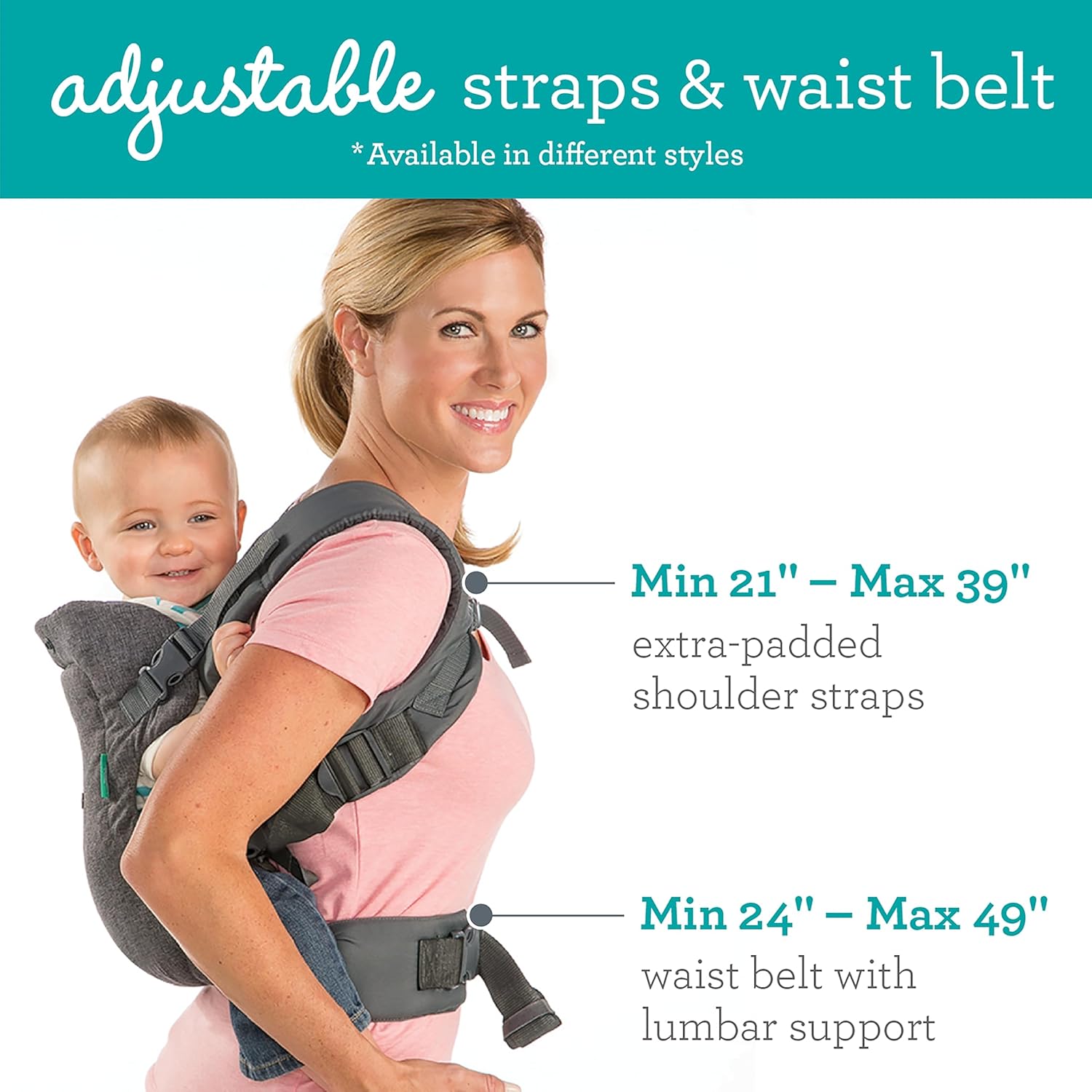 Buy now Infantino Flip 4-in-1 Convertible Baby Carrier, Adjustable, Ergonomic Babywearing, Registry Essential, Baby Carrier for Newborn to Toddler, Gray at indiglob india
