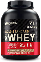 Buy now Optimum Nutrition Gold Standard 100% Whey Protein Powder, French Vanilla Cr??me, 5 Pound (Packaging May Vary) at indiglob india