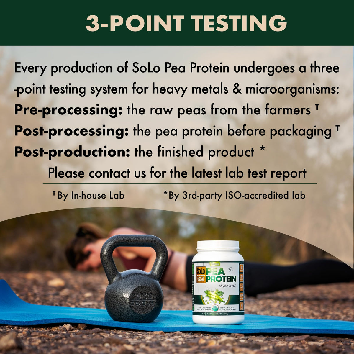 SOLO Organic Pea Protein Isolate, Unflavored Vegan Protein Powder (2.7 lbs)