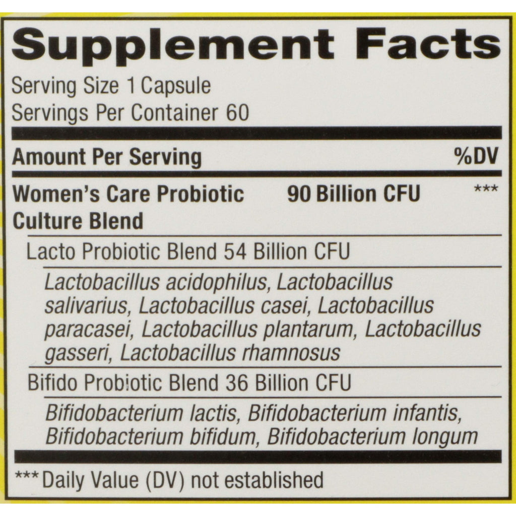 Renew Life Women's Care Probiotic 90 Billion CFU | 60 Vegetarian Capsules | Promote Digestive Health & Regularity | Dairy, Soy and Gluten Free Supplement