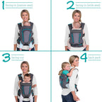 Buy now Infantino Carry On Baby Carrier, Ergonomic Multi-Pocket Baby Carrier for Newborn to Toddler 8-40 lbs with Padded Straps, Lumbar Belt Storage, Registry Essential, Gray at indiglob india