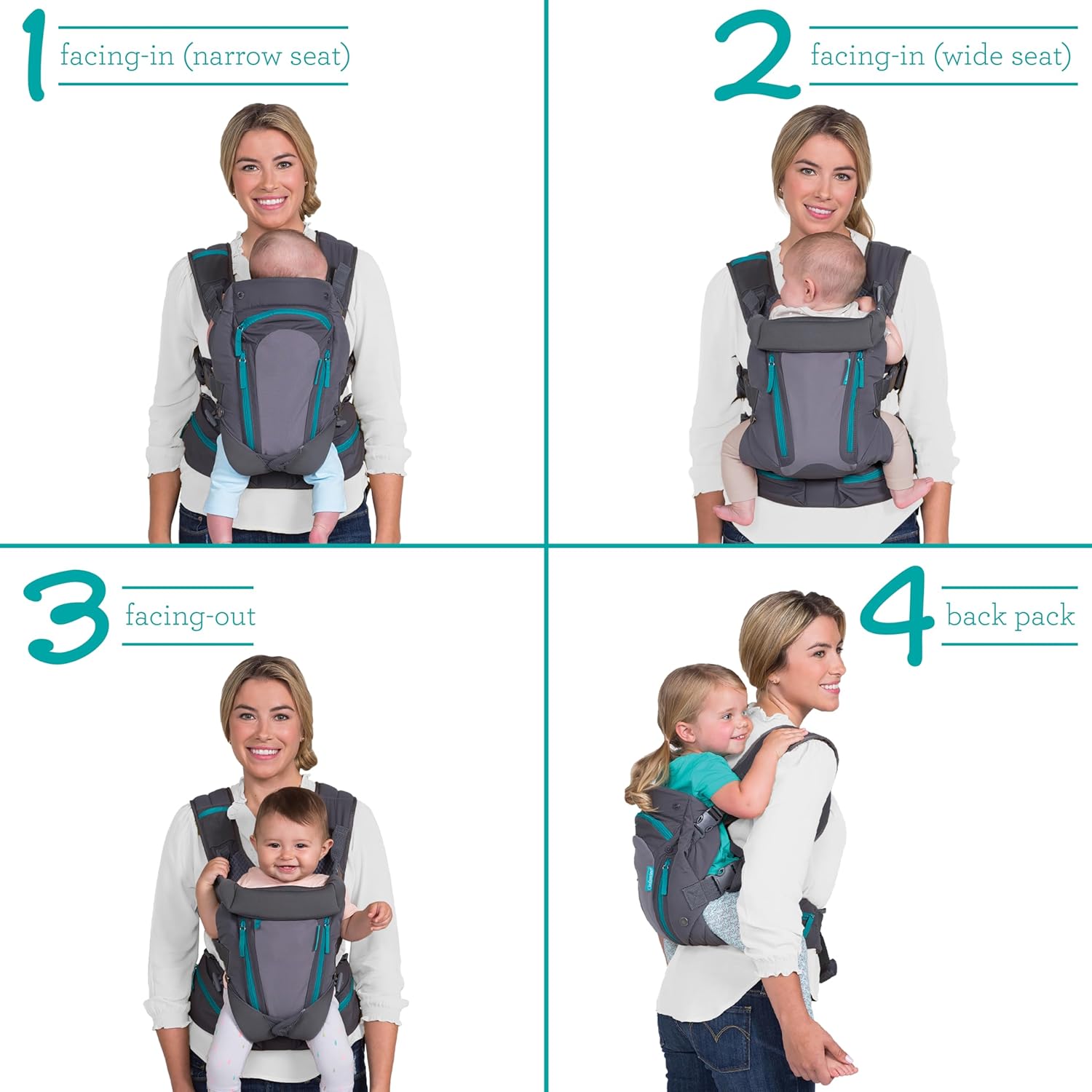Buy now Infantino Carry On Baby Carrier, Ergonomic Multi-Pocket Baby Carrier for Newborn to Toddler 8-40 lbs with Padded Straps, Lumbar Belt Storage, Registry Essential, Gray at indiglob india