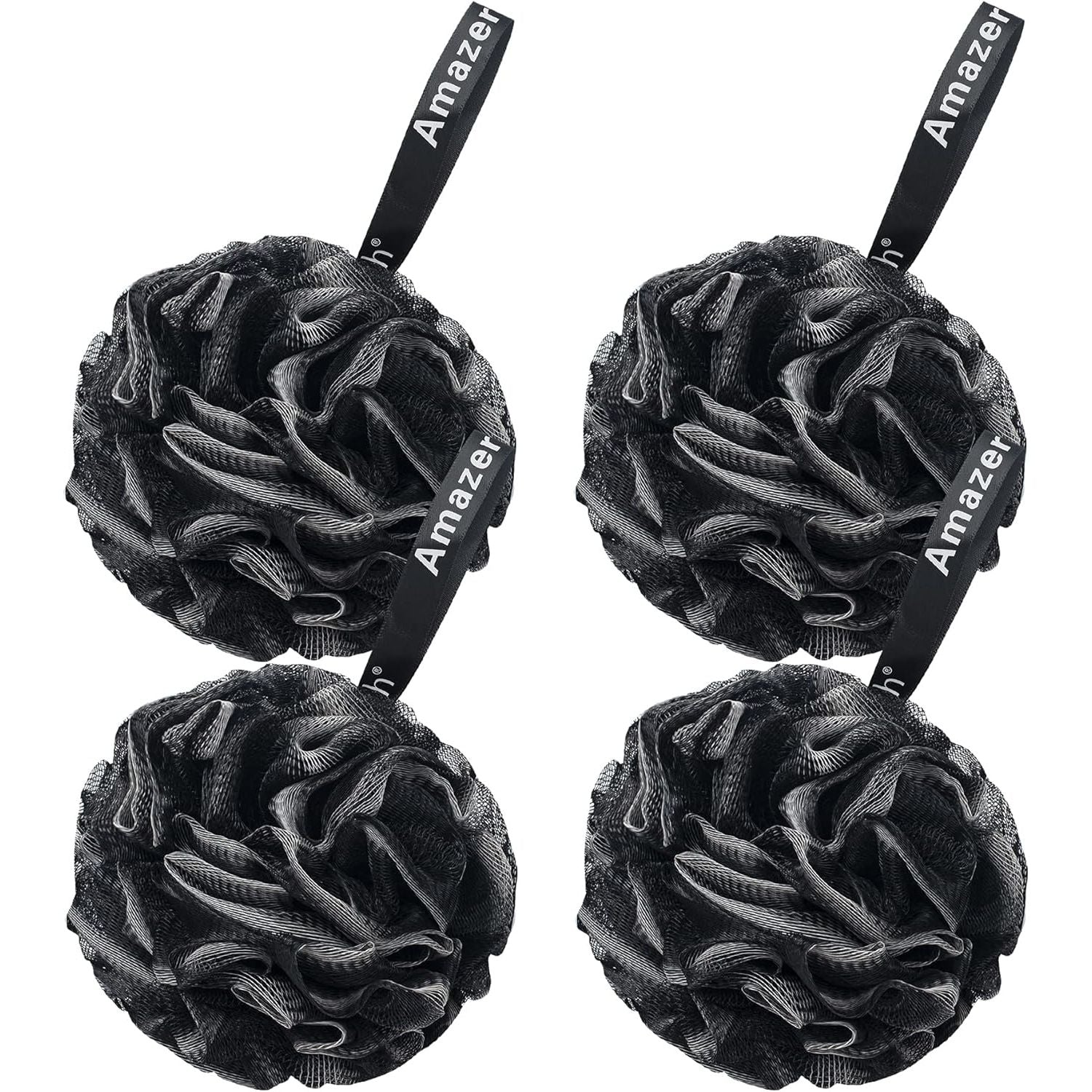 Buy now AmazerBath Loofah Sponge 60g/Piece, Exfoliating Bath Sponge Body Scrubber - Loofa Set of 4 Flower Color (Green-Purple) Black Large (Pack of 4) at indiglob india