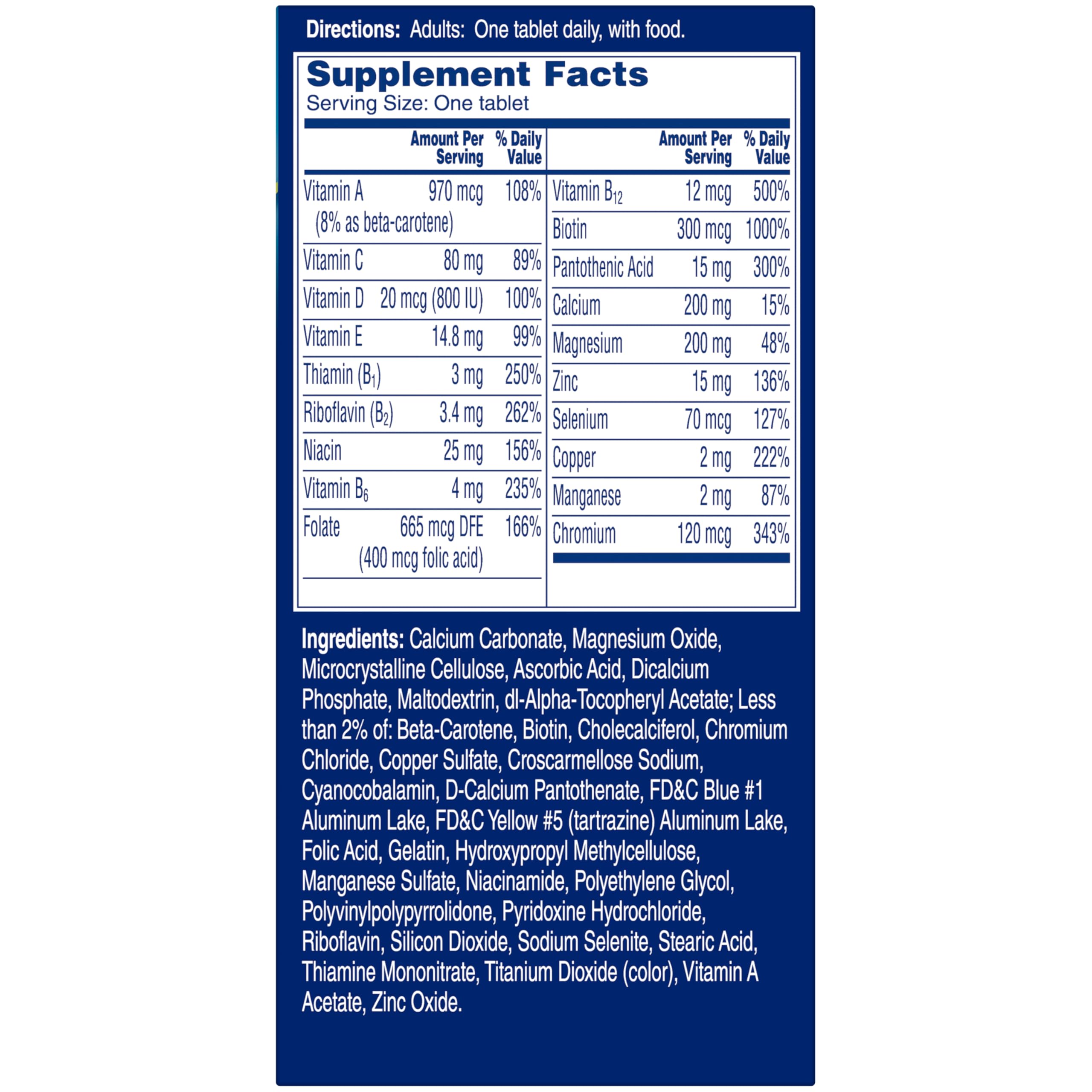 One A Day Men’s Pro Edge Multivitamin, Supplement with Vitamin A,C,D, E and Zinc for Immune Health Support and Magnesium for Healthy Muscle Function, 50 Count
