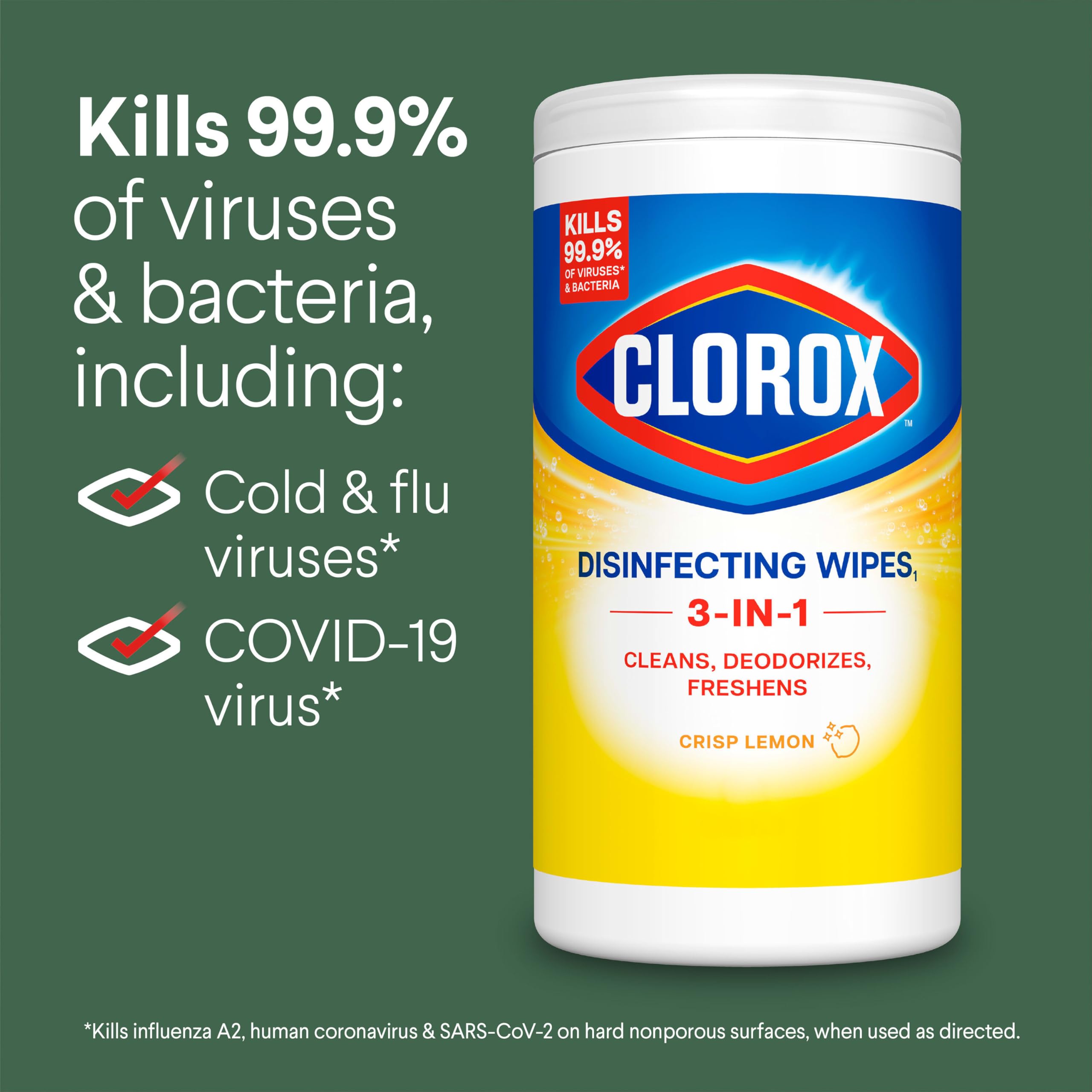Buy now Clorox Disinfecting Cleaning Wipes, Bleach Free, Crisp Lemon, 35 Count (Pack May Vary) at indiglob india