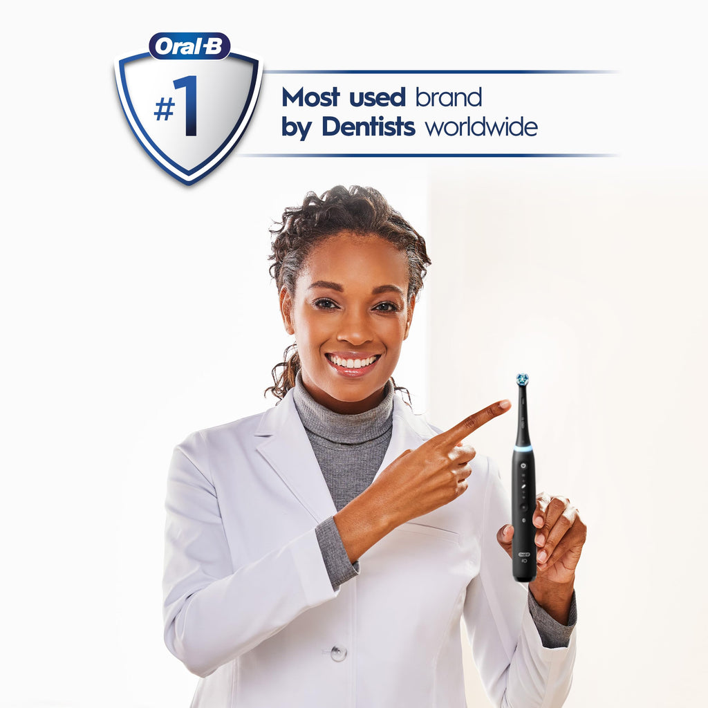 Buy now Oral-B iO Series 5 Rechargeable Electric Toothbrush with Visible Pressure Sensor to Protect Gums, 2 Minute Timer, 5 Cleaning Settings, 1 Replacement Toothbrush Heads, and Travel Case, White at indiglob india