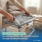 Bluestone Walker Tray Table with 2 Cup Holders, Gray