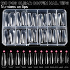 Teenitor Acrylic Nail Kit with Clear Coffin Nail Tips, Nail Charms and Gems, Nail Stickers, Nail Art Brushes, Nail Dotting Tools, Nail Stand, Press On Nails Kit for DIY Nail Art