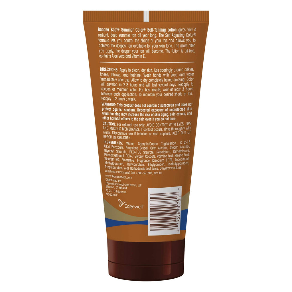 Buy now Banana Boat, Summer Color Self-Tanning Lotion, Deep Dark Color for All Skin Tones, 6 oz at indiglob india