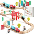 Buy now Tiny Land Wooden Train Set for Toddler - 39 Pcs- with Wooden Tracks Compatible with Major Brands - Expandable, Changeable-Train Toy for 3 4 5 Years Old Girls & Boys 39pcs Wooden Train Set at indiglob india
