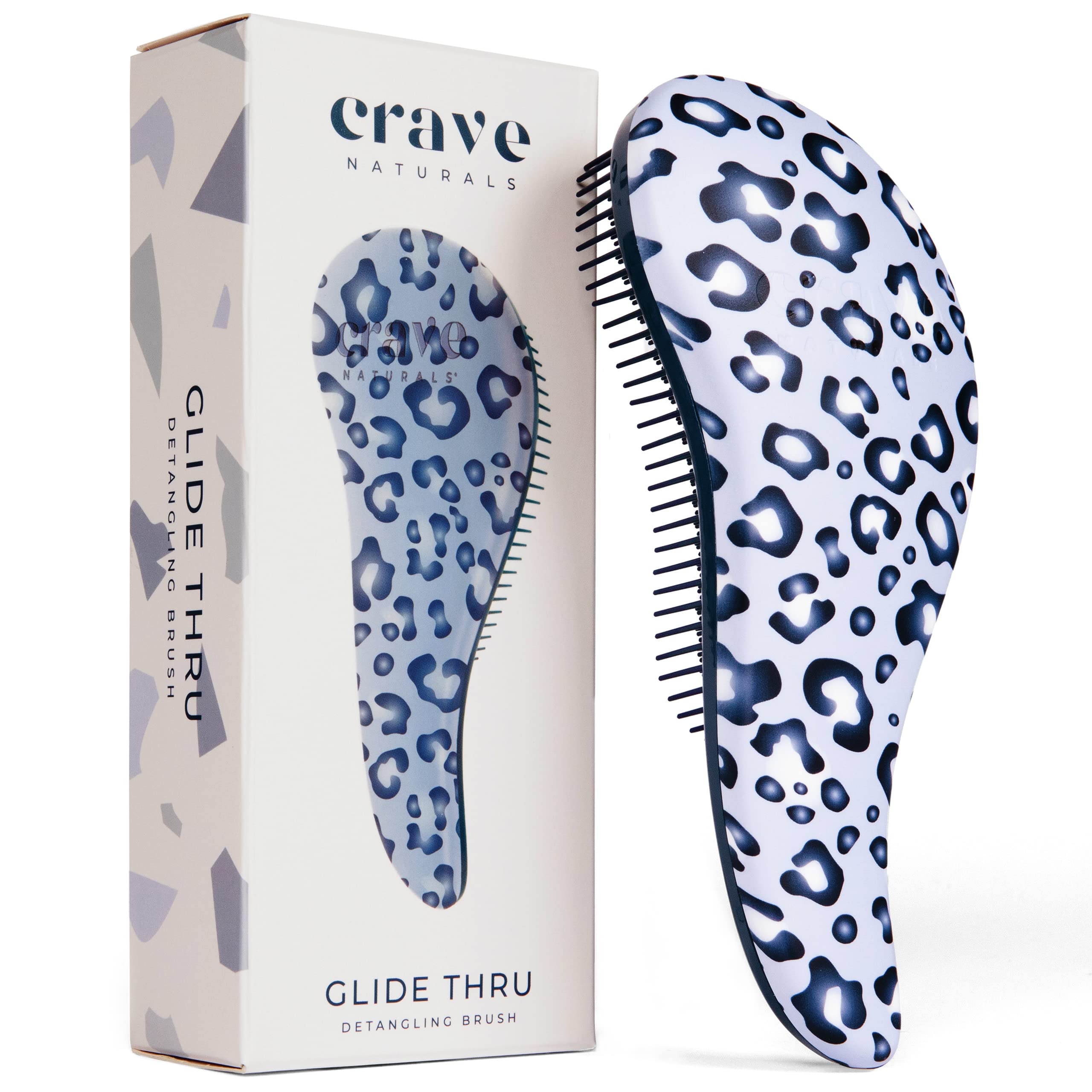 Buy now Crave Naturals Glide Thru Hair Brush - Detangler Brush for Curly, Straight, Wet or Dry Hair - Gentle Detangling Brushes for Adults, Kids, Toddlers - Hair Accessories for Women, 7.5x3" - Pink 1 Pack (Regular) Blue Cheetah at indiglob india