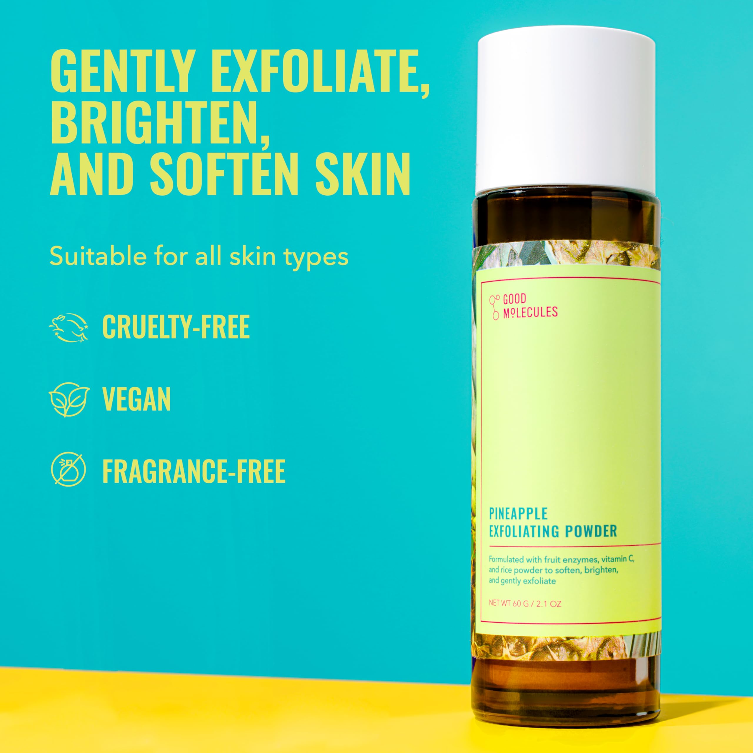 Buy now Good Molecules Pineapple Exfoliating Powder - Exfoliating Face Scrub with Natural Enzymes, Gentle Alcohol-Free Facial Cleanser, Skin Care for Face at indiglob india