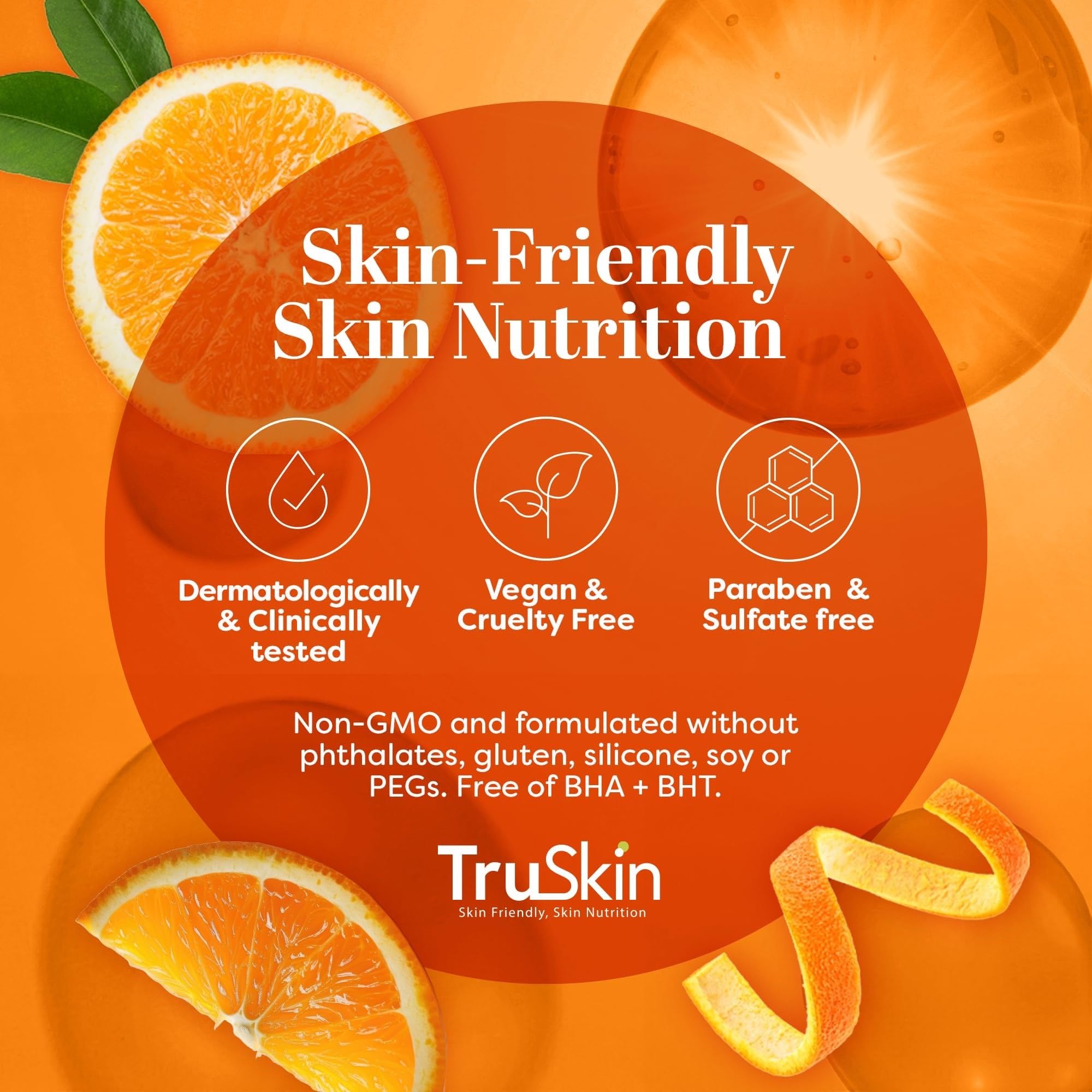 TruSkin Brightening Vitamin C Serum for Face with Hyaluronic Acid, 2 fl oz | Anti aging face serum with Vitamin E to improve the look of dark spots, fine lines, skin tone & support radiant-looking skin