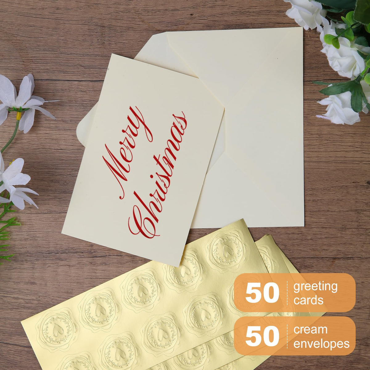 50 PACK Cream Blank Cards and Envelopes 4x6 Inch, Note Greeting Cards, Folded Ivory Cardstock and Envelopes Self Seal for Wedding, Invitations, DIY Greeting Cardstock, Thank You Cards & All Occasion