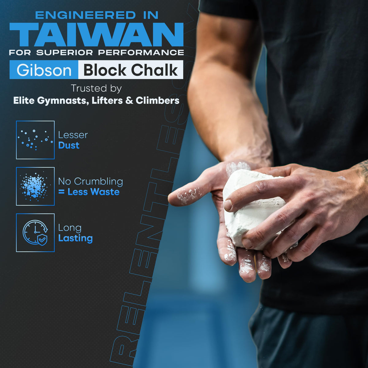 Gibson Athletic Powder Chalk Blocks, Magnesium Carbonate, Pack of 8, 1lb