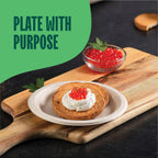 Paper Plates, 100% Compostable Heavy Duty, Disposable 7 Inch, Small Dessert Plate - [125-Pack] Eco-Friendly, Biodegradable Bagasse Natural Brown 7" Small Plates - (PFAS-Free) - (BPI Certified)