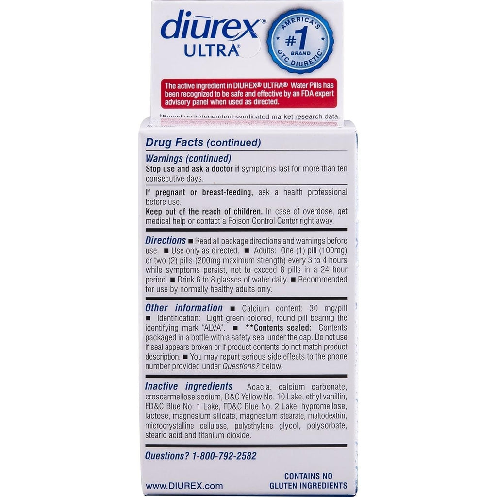 Buy now Diurex Ultra Re-Energizing Water Pills - Relieve Water Bloat - Feel Better & Less Heavy - 80 Count at indiglob india