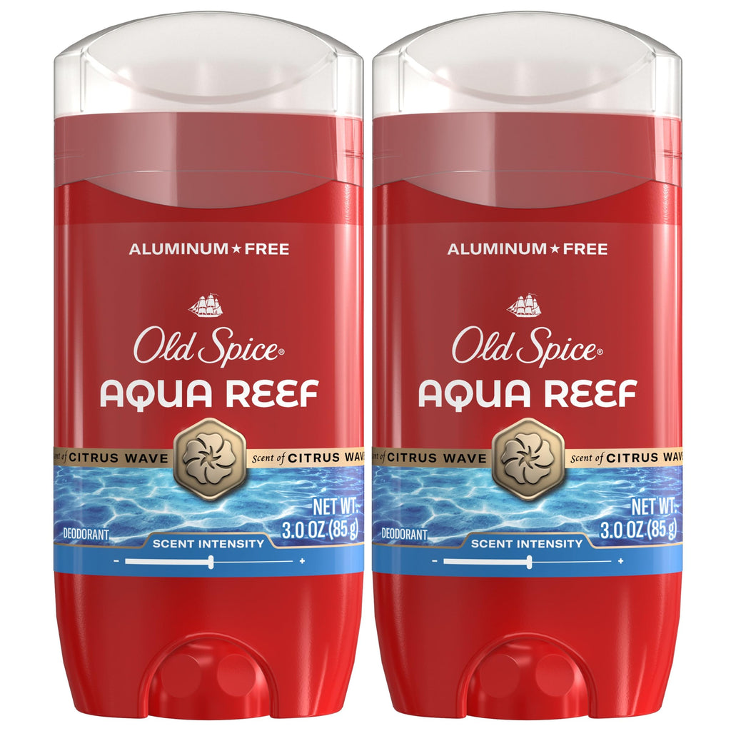 Old Spice Aluminum Free Deodorant for Men, 24/7 Odor Protection, 24/7 Freshness & Lasting Scent, Aqua Reef with Cypress Scent, 3.0 oz (Pack of 2)
