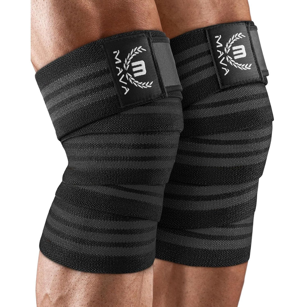 Buy now Mava Sports Knee Wraps (Pair) for Men & Women | Ideal for Cross Training, WODs, Gym Workouts, Weightlifting, Fitness & Powerlifting | Knee Straps for Squats | 72" Compression & Elastic Support at indiglob india