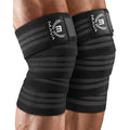 Buy now Mava Sports Knee Wraps (Pair) for Men & Women | Ideal for Cross Training, WODs, Gym Workouts, Weightlifting, Fitness & Powerlifting | Knee Straps for Squats | 72" Compression & Elastic Support Black at indiglob india