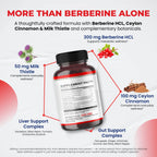 Berberine Supplement with Ceylon Cinnamon & Milk Thistle, Berberine HCL Complex, Daily Metabolic Wellness Formula, 150 Capsules, Non-GMO, Gluten Free, Quality Tested