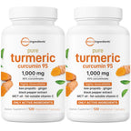 Micro Ingredients Turmeric Curcumin 1,000mg Per Serving, 120 Capsules | Turmeric Curcumin Supplement with 95% Curcuminoids, Black Pepper & Ginger. Filler Free, Non-GMO, Vegetarian, Gluten Free.