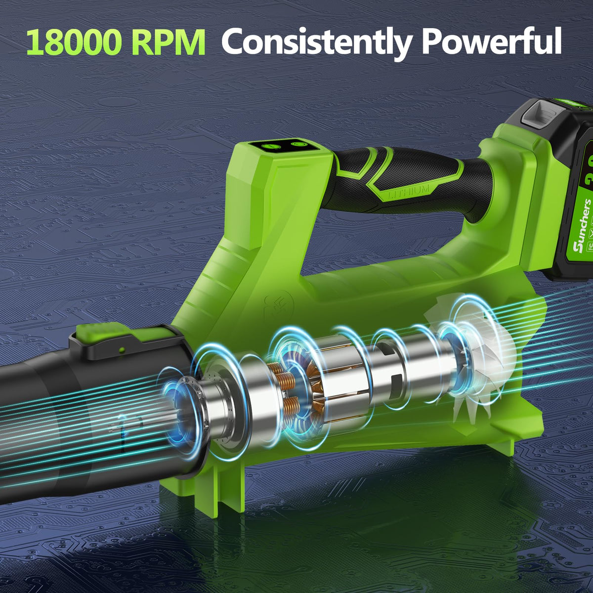 Electric Leaf Blower Cordless 750CFM 250MPH with 3.0Ah Battery and Charger
