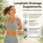Lymphatic Drainage Supplements - 300 Softgels | 21-in-1 Herbal Blend with Dandelion, Echinacea & Burdock Root | Supports Healthy Circulation & Fluid Balance | Daily Wellness for Men & Women