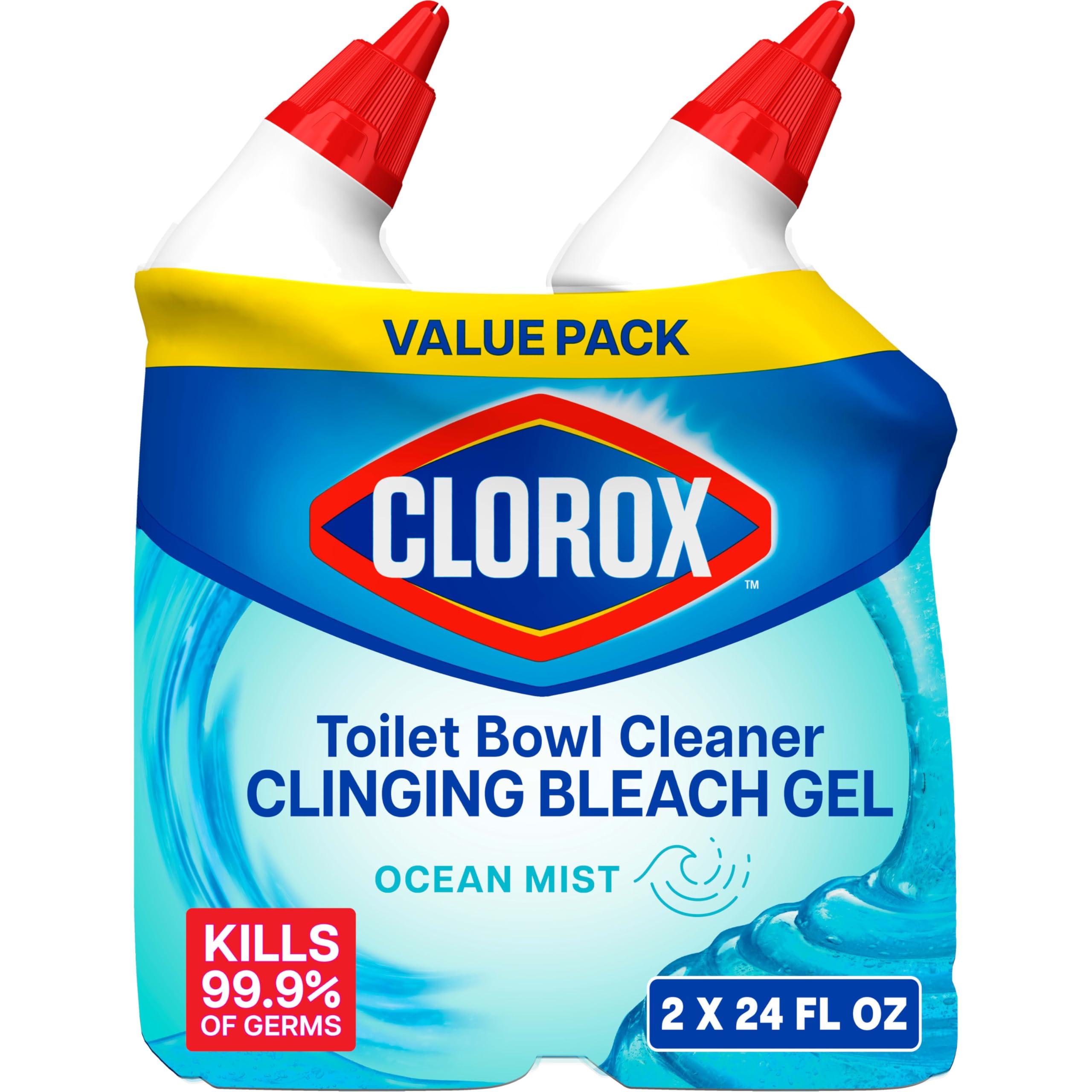 Buy now Clorox Toilet Bowl Cleaner Heavy Duty Stain and Ring Remover, Arctic Clean, 24 Fl Oz., Pack of 2 Ocean Mist at indiglob india