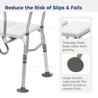 Drive Medical Splash Defense Tub Transfer Bench, Adjustable Height, White