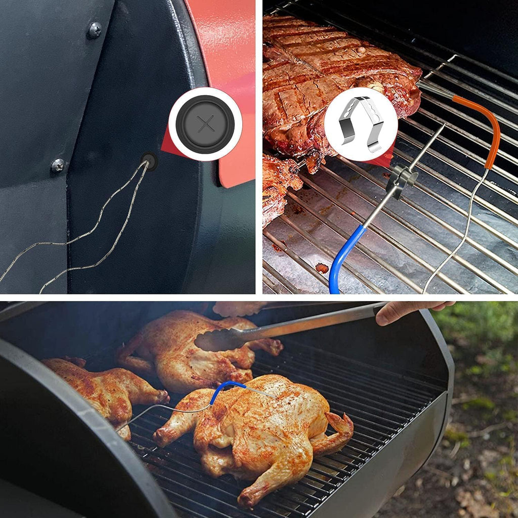 2 PCS Meat Probe for Traeger Pellet Grill with Grommets & Clips, 3.5mm Plug