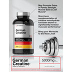 Horbaach German Creatine Monohydrate | 5000mg | 250 Powder Capsules