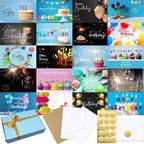 160 Birthday Cards Bulk with Short Generic Message Inside, Bulk Birthday Cards with Envelopes 4 x 6 inches, 20 Unique Designs, for Family, Group,Office, Business,Work Cards in Box