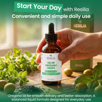 Resilia Premium Oregano Oil Drops | 34 mg Oregano Oil Per Serving | Herbal Liquid Supplement | Non-GMO | Easy-to-Use Dropper | 60 ml