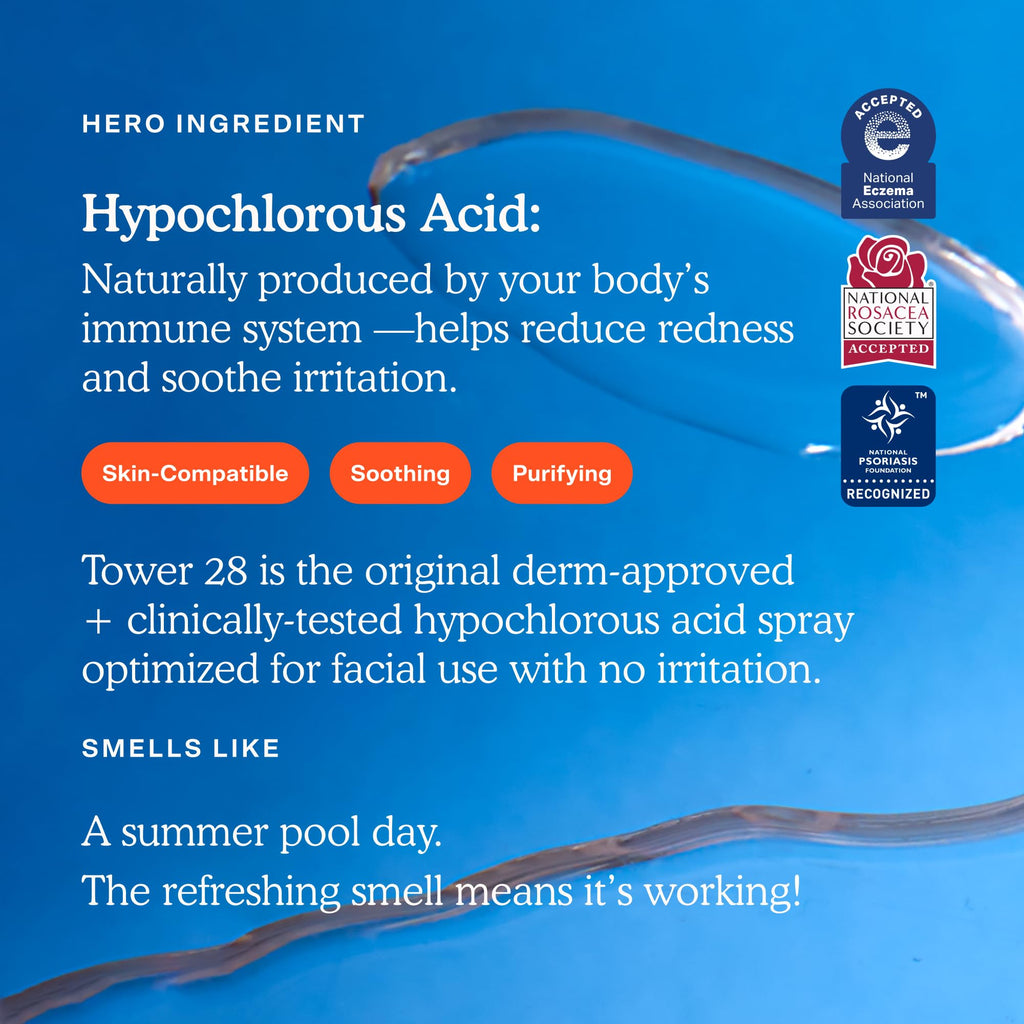 Buy now Tower 28 SOS Daily Rescue Facial Spray - Hypochlorous Acid Spray to Help Reduce Redness, Calm Irritation + Alleviate Flare-Ups - Purifying Travel Size Face Toner - Everyday Skin Care Essential (1 oz) at indiglob india