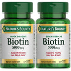 Nature's Bounty Biotin, 5000mcg, 60 Quick Dissolve Tablets | Supports Metabolism for Cellular Energy and Healthy Hair, Skin, and Nails