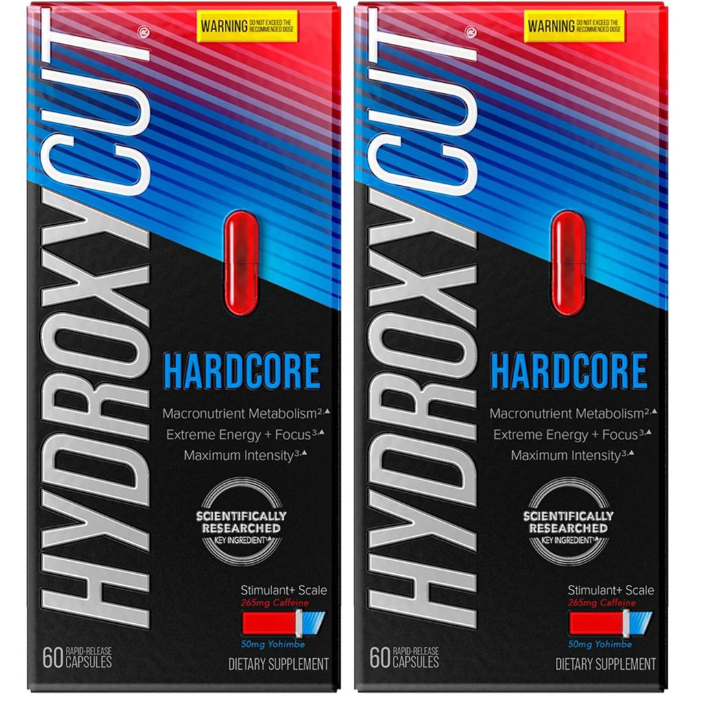 Hydroxycut Hardcore, Thermogenic Supplement, 60 Count | Energy and Metabolism Support, 265 mg Caffeine Anhydrous, Green Coffee Extract, Rapid Release Capsules