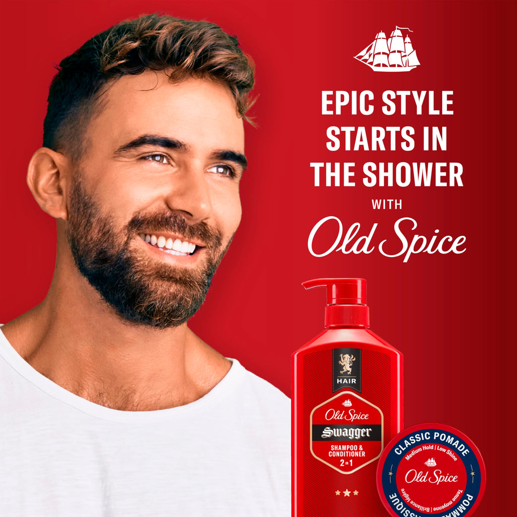 Old Spice Mens Hair Pomade, Medium Hold, Low Shine, Mens Hair Styling, 2.22 oz
