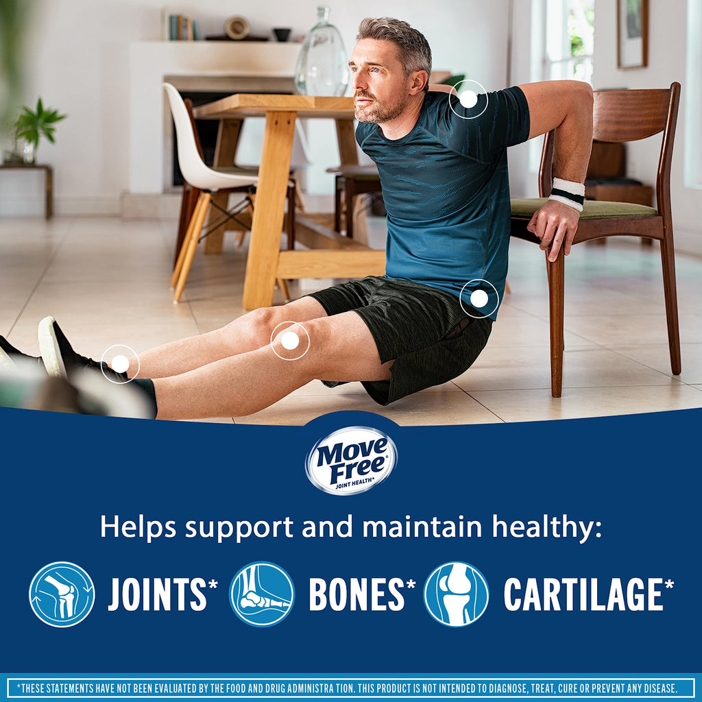 Move Free Advanced Glucosamine Chondroitin MSM + Vitamin D3-120 ct | Joint Support Supplement, Supports Mobility Comfort Strength Flexibility & Bone + Immune Health, 120 tablets (40 Servings)