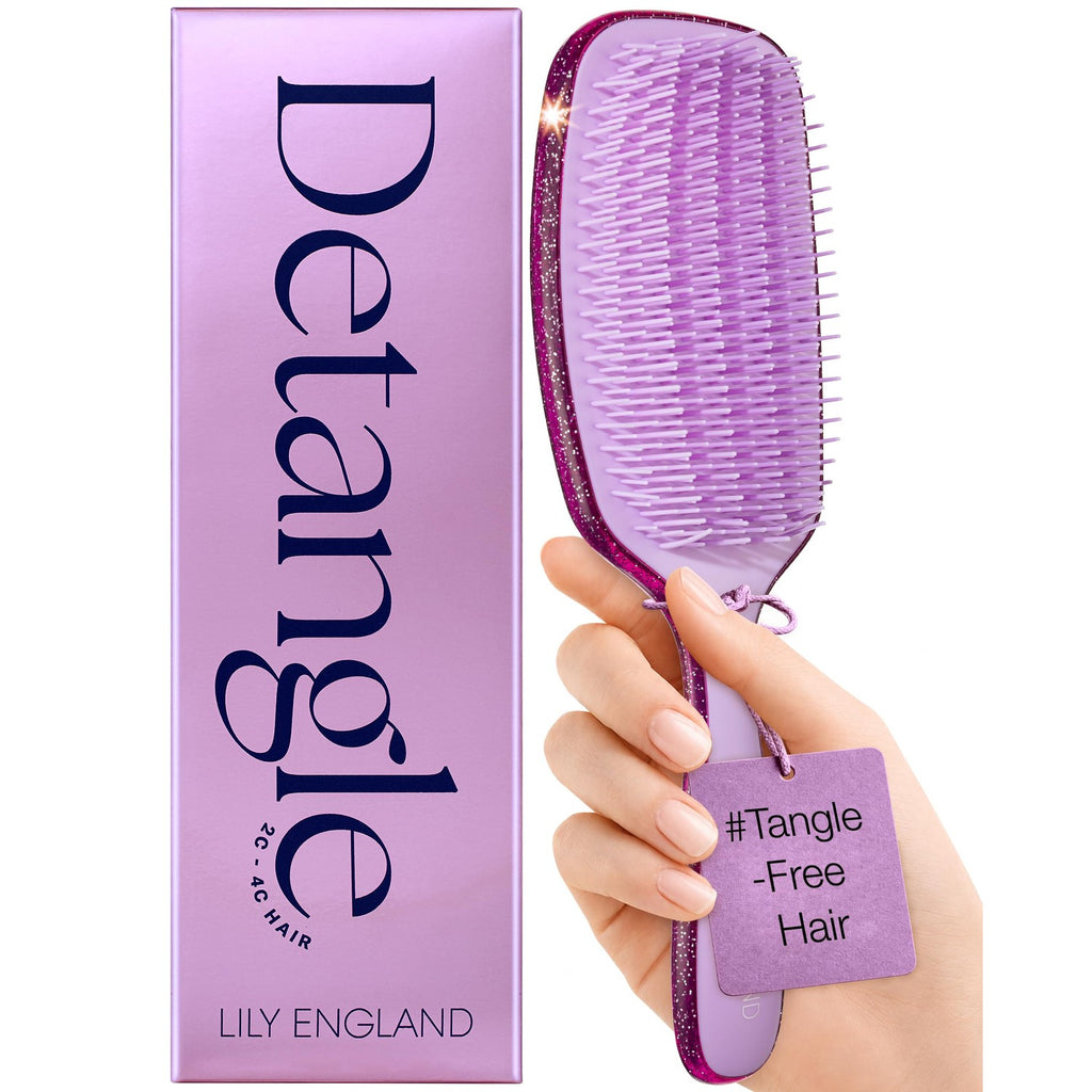 Lily England Detangler Hair Brush for Women for Curly Wet & Dry Hair, Rose