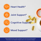 OmegaVia Ultra Concentrated Omega 3 Fish Oil, EPA DHA 1135 mg (60 Softgels) | 3x More Omega-3 in One Pill, Burp Free Omega 3 Supplement for Women & Men, Triglyceride Form, Brain & Joint Support