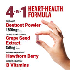 Force Factor Total Beets 1800mg Beet Root Capsules, Blood Pressure Support | with Organic Beet Root Powder, Hawthorn Berry, Support Nitric Oxide, Circulation & Blood Flow, 90 Vegetable Capsules