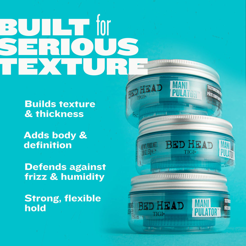 TIGI Bed Head Manipulator Texturizing Putty, Firm Hold Styling Putty for Short to Medium Hair, 2.01 oz