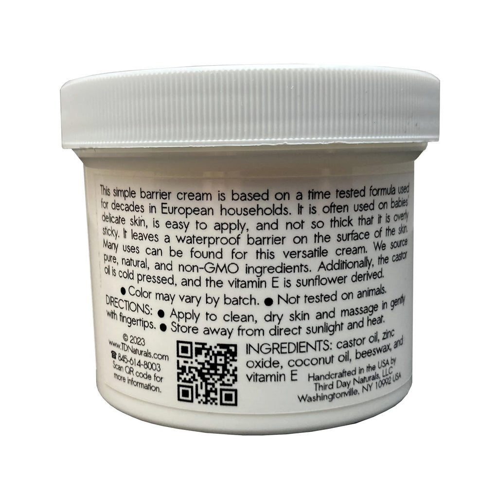Zinc and Castor Oil Cream – Non-Nano and Non-Gmo Barrier Cream 4.5 oz
